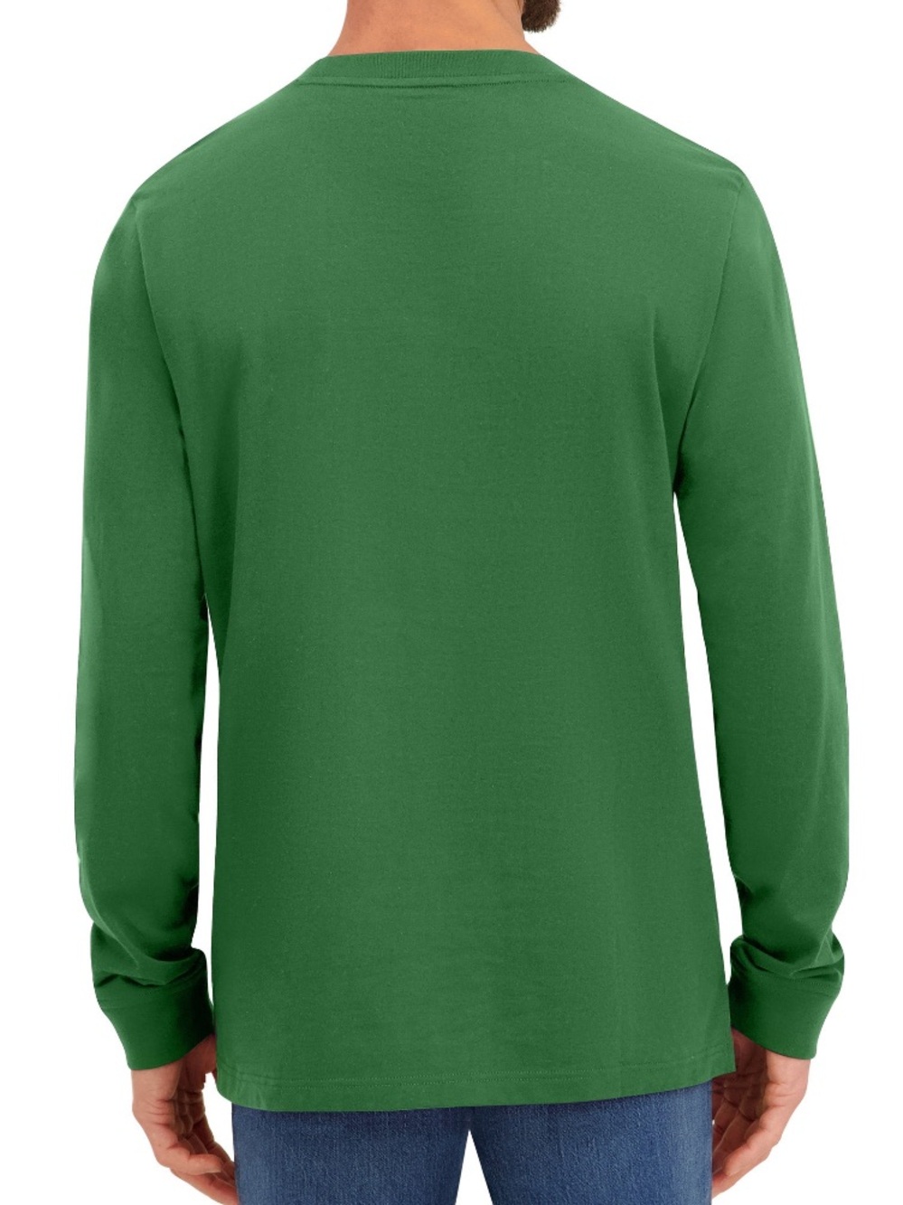 New John Deere Men's Long Sleeve Pocket Tee in Green - Picture 3 of 10